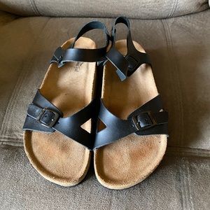 Mamma Feet Black Leather Sandals